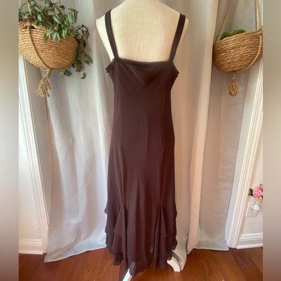 ❌SOLD❌ PER UNA BROWN BEADED MIDI DRESS SIZE 16 - Picture 9 of 9